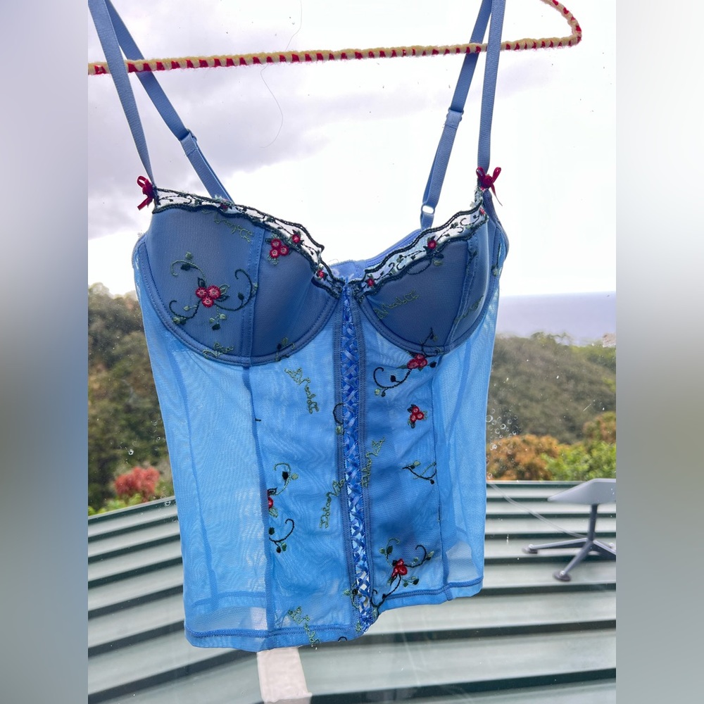 Rampage Women's Blue Floral Corset